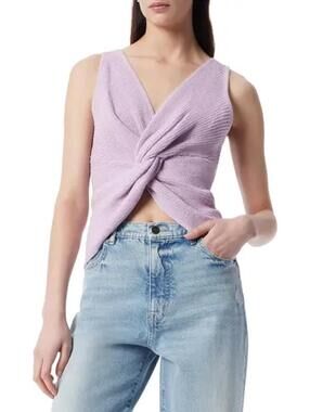 Robert Rodriguez Joyce Twist Front Knit Tank NWT Lavender Frost Purple Medium